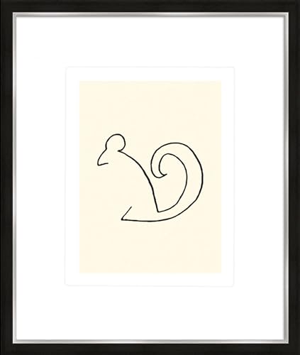 artissimo, hochwertiger Kunstdruck gerahmt, 53x63cm, AG4116, Pablo Picasso: Eichhörnchen/L'Ecureuil/Squirrel, Poster mit Rahmen, gerahmtes Bild, Siebdruck, Wandbild, Wanddekoration von artissimo