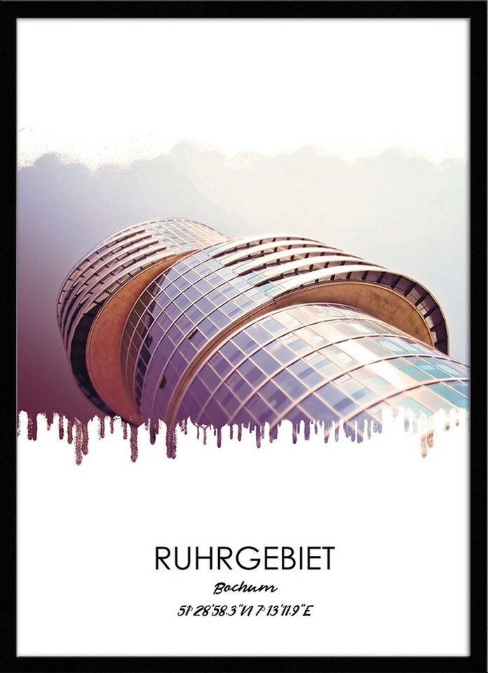artissimo Bild mit Rahmen Bild gerahmt 51x71cm / Design-Poster mit Rahmen / Ruhrgebiet Bochum, Ruhrgebiets-Städte: Bochum von artissimo