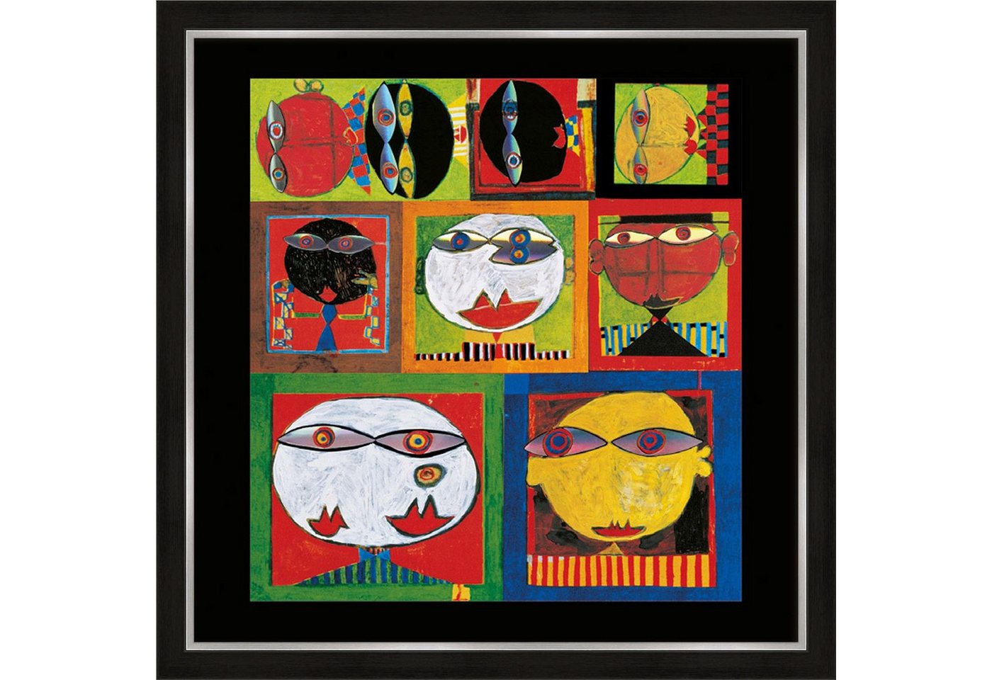 artissimo Bild mit Rahmen Hundertwasser Bild mit Rahmen / Poster gerahmt 53x53cm / Wandbild von artissimo