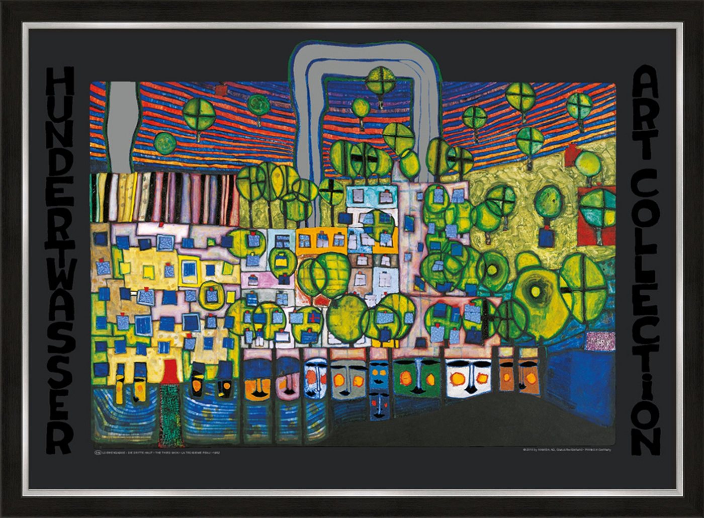 artissimo Bild mit Rahmen Hundertwasser Bild mit Rahmen / Poster gerahmt 72x53cm / Wandbild von artissimo