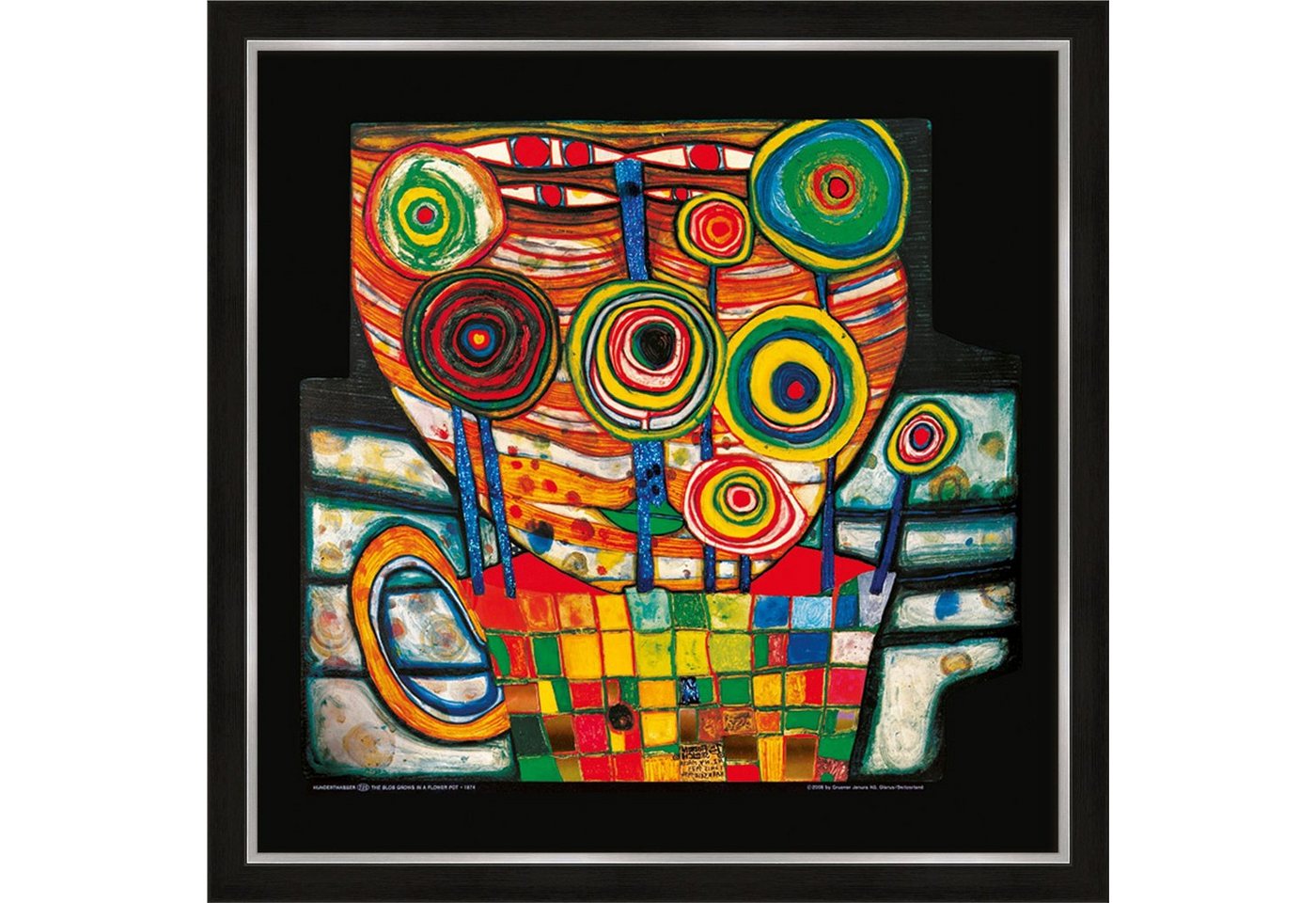 artissimo Bild mit Rahmen Hundertwasser Bild mit Rahmen / Poster gerahmt 53x53cm / Wandbild von artissimo