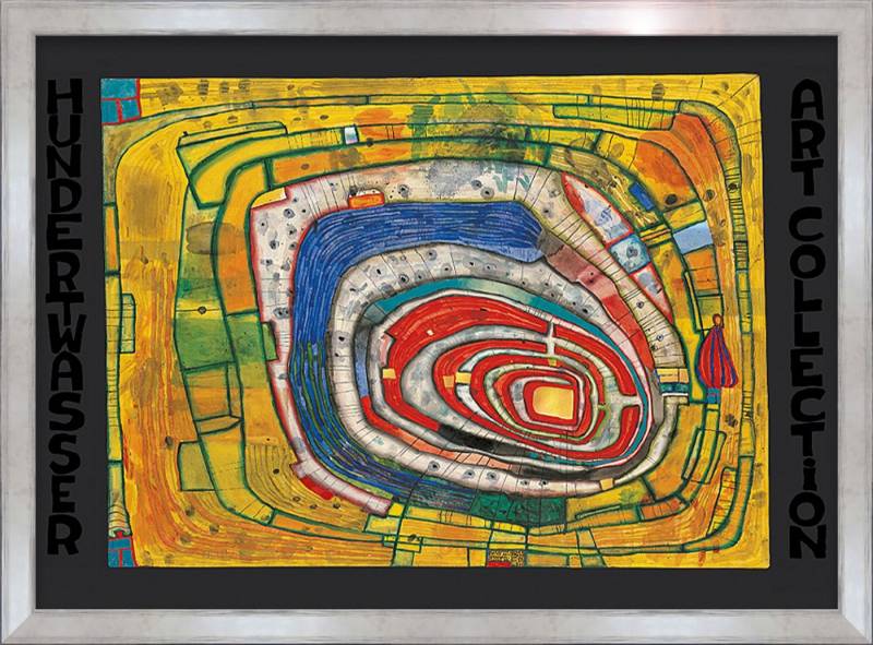 artissimo Bild mit Rahmen Hundertwasser Bild mit Rahmen / Poster gerahmt 72x53cm / Wandbild, Friedensreich Hundertwasser: Insel im gelben Meer artissimo Bild mit Rahmen Hundertwasser Bild mit Rahmen / Poster gerahmt 72x53cm / Wandbild, Friedensreich Hundertwasser: Insel im gelben Meer von artissimo