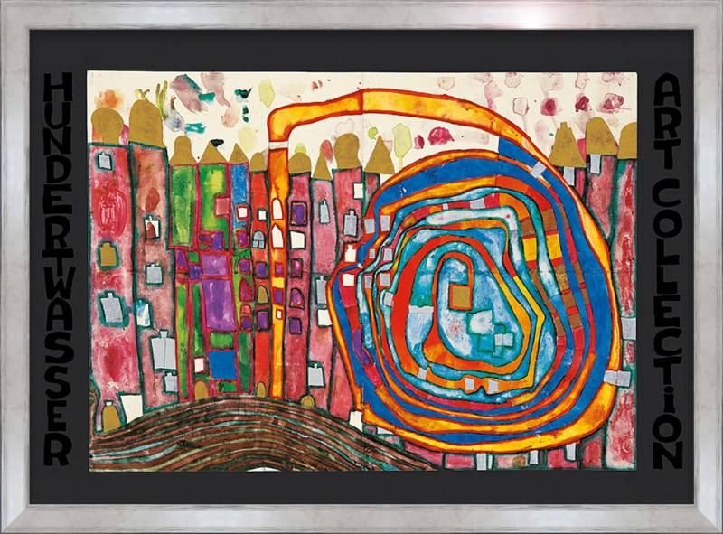 artissimo Bild mit Rahmen Hundertwasser Bild mit Rahmen / Poster gerahmt 72x53cm / Wandbild, Friedensreich Hundertwasser: Who has eaten all my windows artissimo Bild mit Rahmen Hundertwasser Bild mit Rahmen / Poster gerahmt 72x53cm / Wandbild, Friedensreich Hundertwasser: Who has eaten all my windows von artissimo