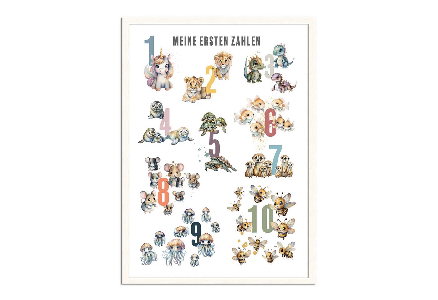 artissimo Bild mit Rahmen Kinder-Bild gerahmt 51x71cm / Poster / Baby / Kinderzimmer / ABC Tiere, Lern-Poster gerahmt: Meine ersten Zahlen artissimo Bild mit Rahmen Kinder-Bild gerahmt 51x71cm / Poster / Baby / Kinderzimmer / ABC Tiere, Lern-Poster gerahmt: Meine ersten Zahlen von artissimo
