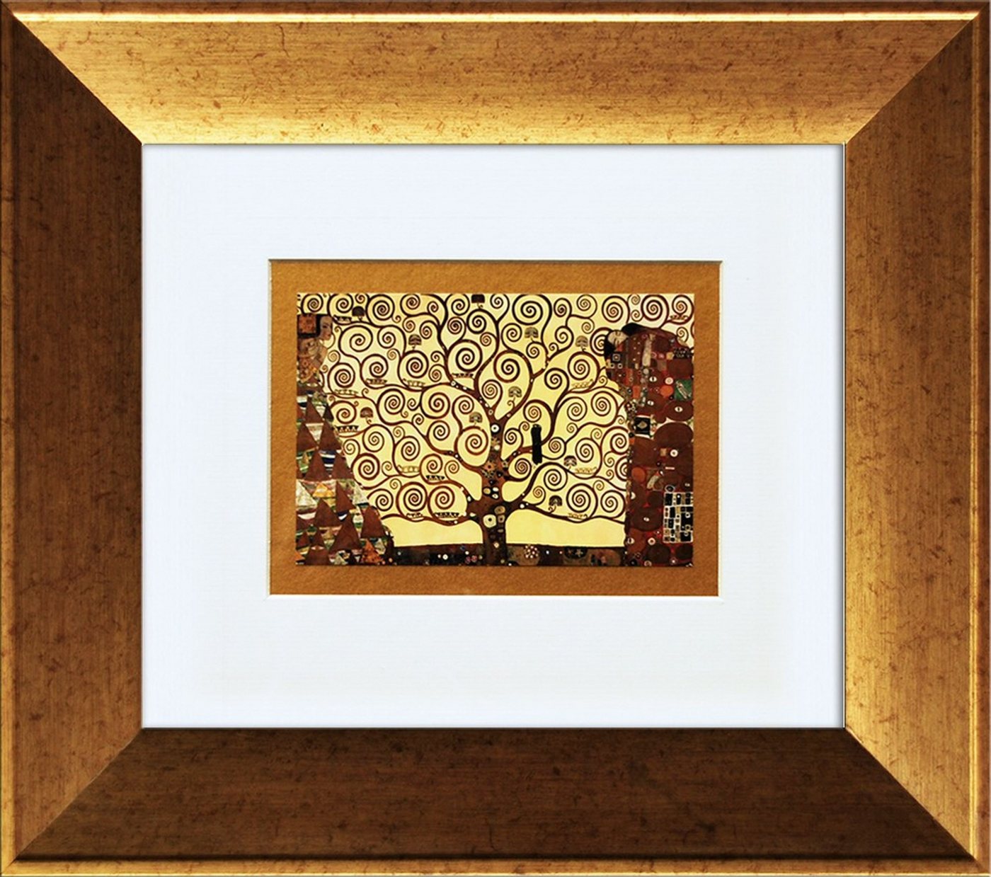 artissimo Bild mit Rahmen Klimt Bild mit Rahmen / Poster gerahmt 41x36cm / Wandbild, Gustav Klimt: The Fullfillment von artissimo