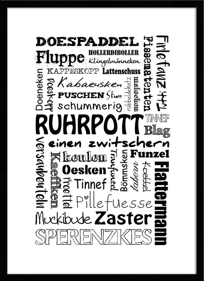 artissimo Bild mit Rahmen Spruch-Bild gerahmt 51x71cm Poster mit Spruch inkl. Rahmen Ruhrgebiet, Sprüche und Zitate: Ruhrgebiet II von artissimo