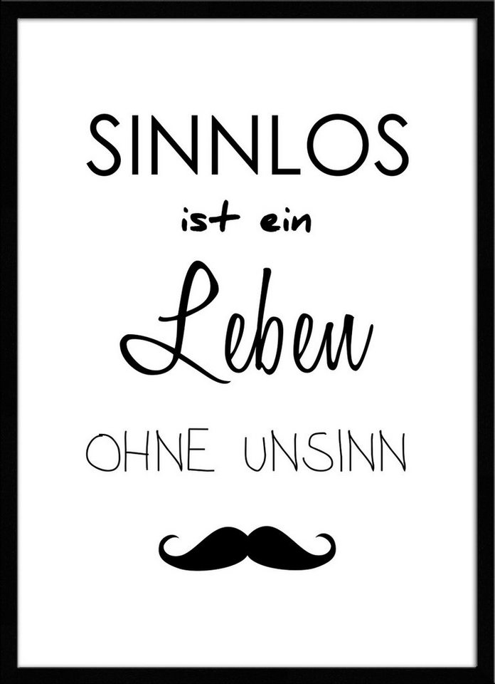 artissimo Bild mit Rahmen Spruch-Bild gerahmt 51x71cm / Poster mit Spruch inkl. Holz-Rahmen, Sprüche und Zitate: lustiger Spruch von artissimo