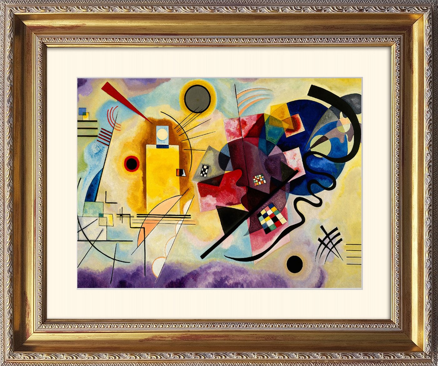 artissimo Bild mit Rahmen Kandinsky Bild mit Barock-Rahmen / Poster erahmt 63x53cm / Wandbild, Wassily Kandinsky: Yellow, Red and Blue von artissimo