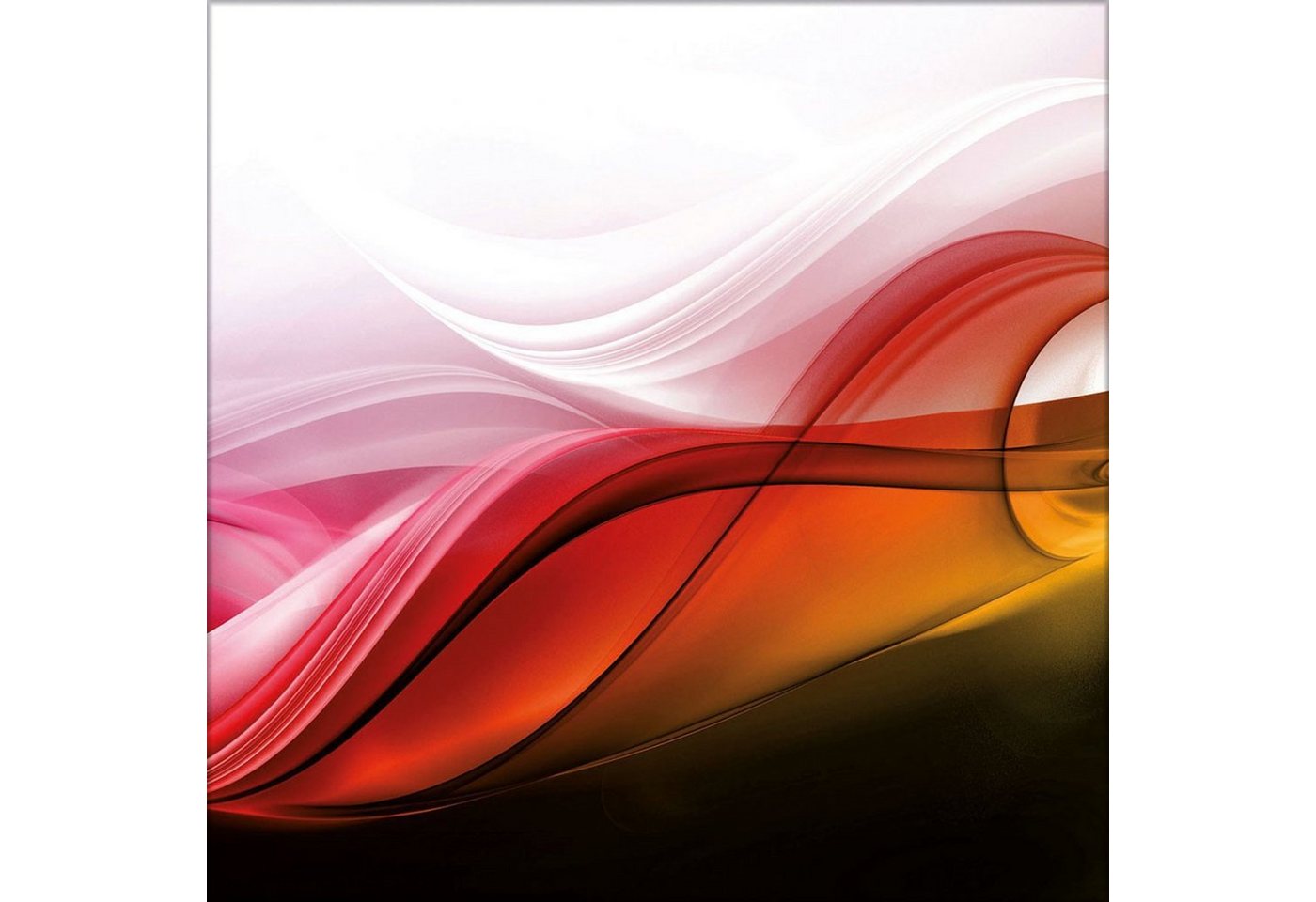 artissimo Glasbild Glasbild 30x30cm Bild Welle abstrakt bunt rot, abstrakte Kunst: Welle von artissimo