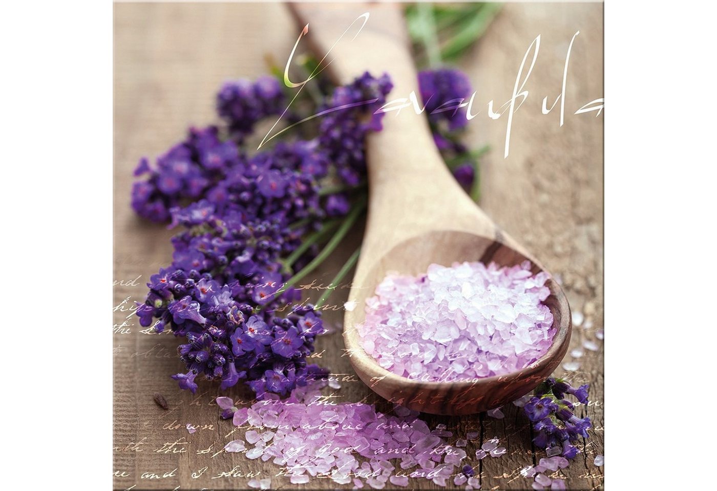artissimo Glasbild Glasbild 30x30cm Bild Wellness Blumen Lavendel lila, Spa: Lavendel von artissimo