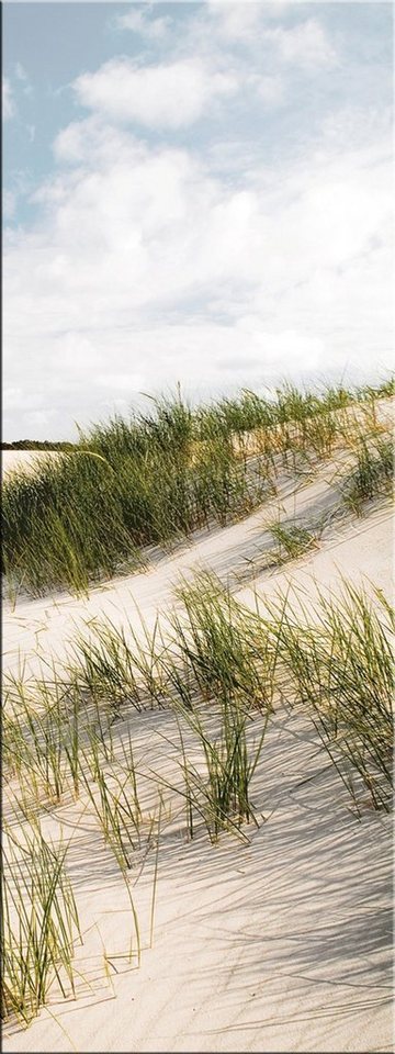 artissimo Glasbild Glasbild 30x80cm Bild aus Glas Landschaft Meer Strand Düne, Foto: Strand-Landschaft Hochformat I von artissimo