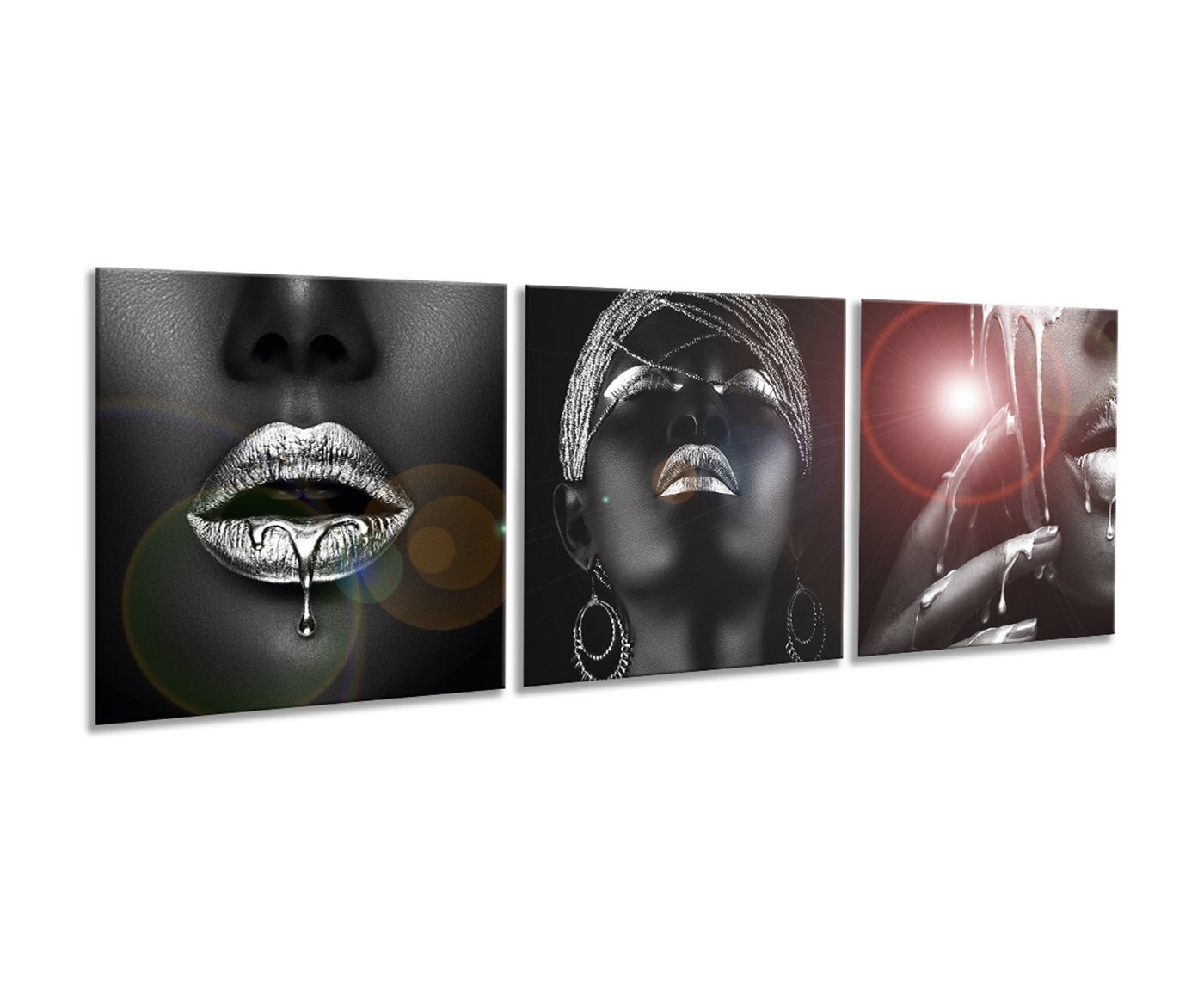 artissimo Glasbild mehrteiliges Glasbild 150x50cm Bild aus Glas Frauen schwarz silber artissimo Glasbild mehrteiliges Glasbild 150x50cm Bild aus Glas Frauen schwarz silber von artissimo