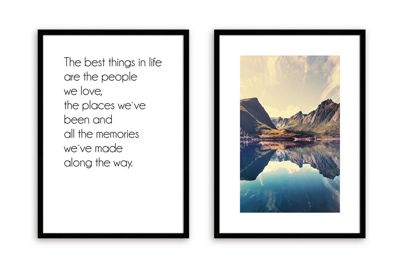 artissimo Mehrteilige Bilder Bilder-Set gerahmt je 51x71cm Spruch-Bilder mit Rahmen Poster Spruch, Bilder mit Sprüchen: Reisen von artissimo