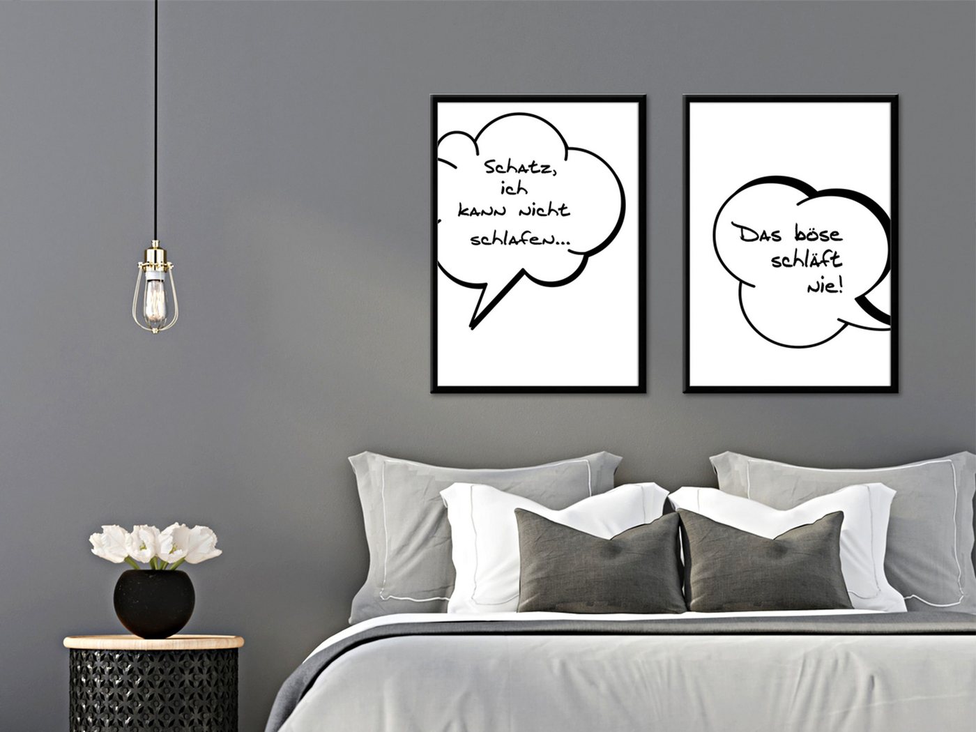 artissimo Mehrteilige Bilder Bilder-Set gerahmt je 51x71cm Spruch-Bilder mit Rahmen Poster Spruch, Bilder mit Sprüchen: witzig von artissimo