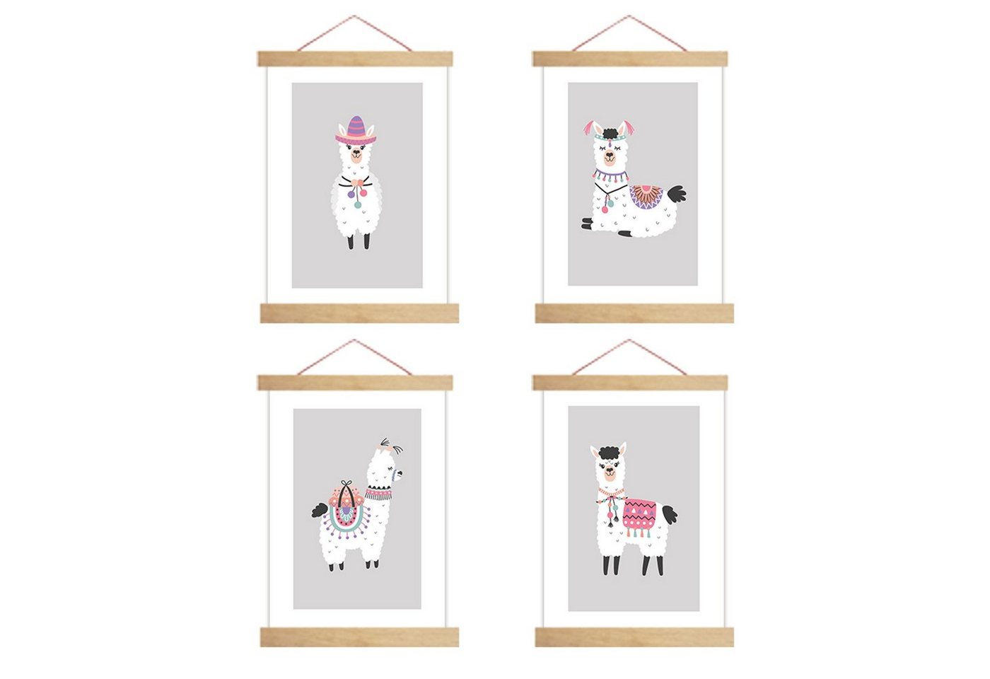 artissimo Poster 4er-Set Kinderposter Poster-Set Bilder Kinderzimmer Kinder Baby Alpaka, Kinderbilder: Lamas / Alpakas artissimo Poster 4er-Set Kinderposter Poster-Set Bilder Kinderzimmer Kinder Baby Alpaka, Kinderbilder: Lamas / Alpakas von artissimo