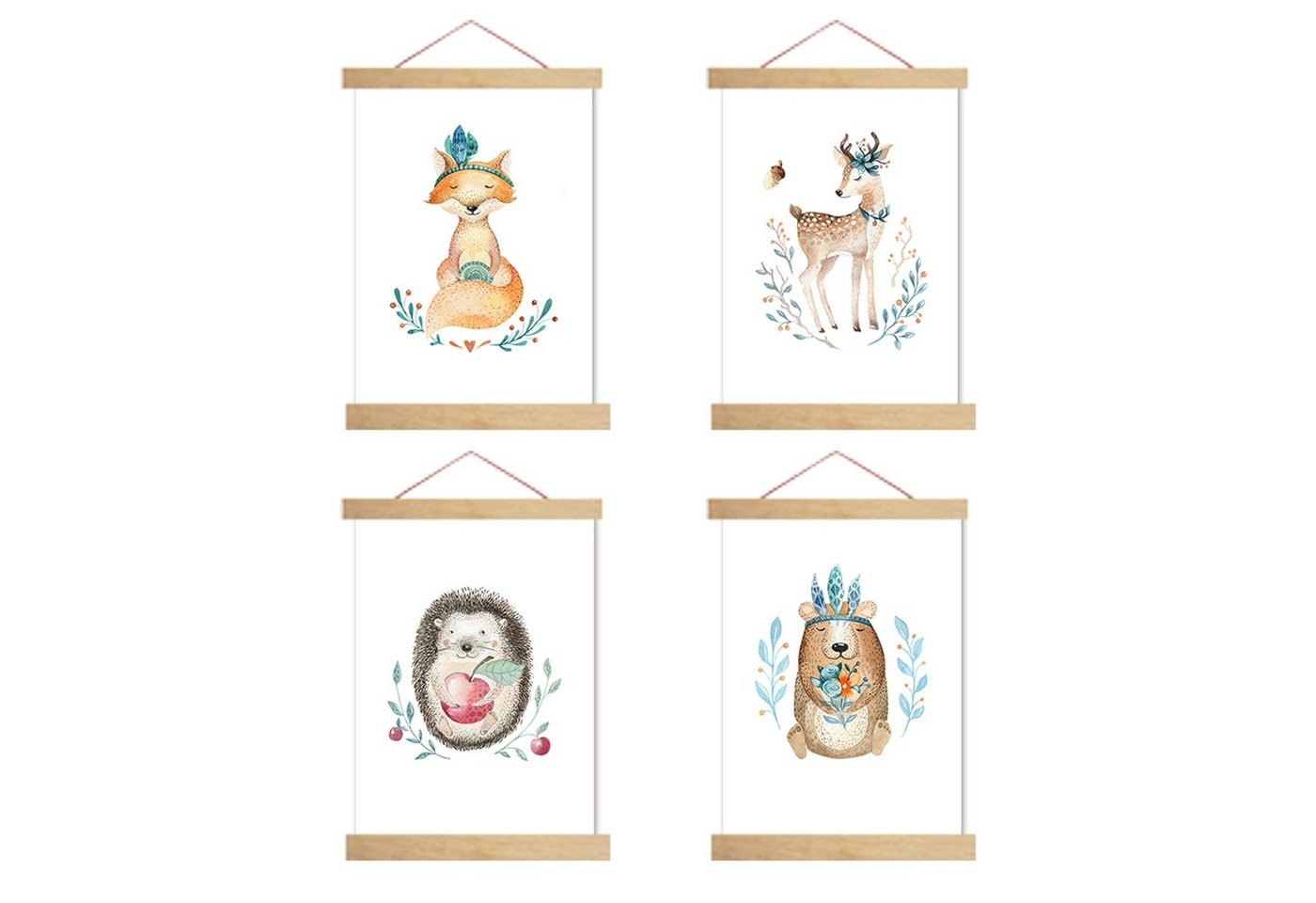 artissimo Poster 4er-Set Kinderposter Poster-Set Bilder Kinderzimmer Kinder Baby, Kinderbilder: Waldtiere artissimo Poster 4er-Set Kinderposter Poster-Set Bilder Kinderzimmer Kinder Baby, Kinderbilder: Waldtiere von artissimo