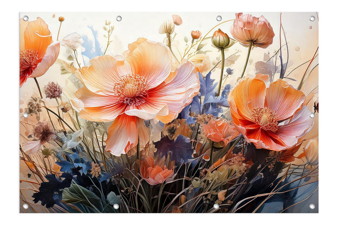artissimo Poster Garten-Poster XXL 120x80cm Gartendeko Balkon-Deko Outdoor-Deko bunt, Outdoor-Poster: Sommer-Blumen von artissimo