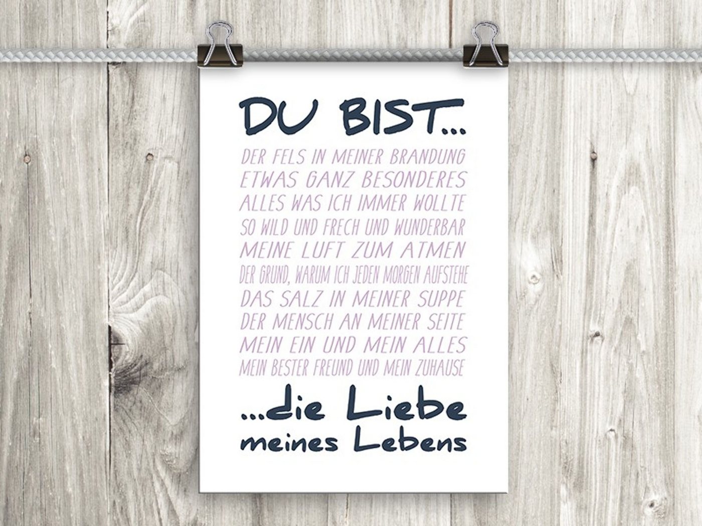 artissimo Poster Poster mit Spruch DinA4 Bild Kunstdruck Sprüche Liebe Liebeserklärung, romantische Zitate und Sprüche: Liebeserklärung von artissimo