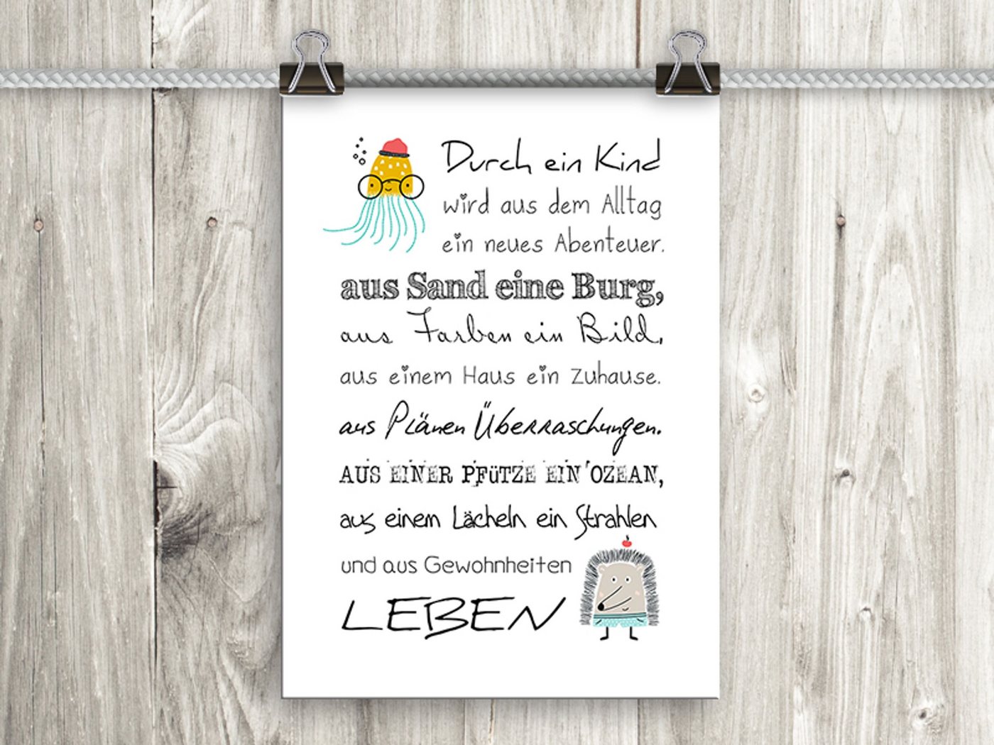 artissimo Poster Poster mit Spruch DinA4 Sprüche Baby Kind Kinderzimmer-Deko Babyzimmer, Zitate und Sprüche: Kind und Geburt von artissimo