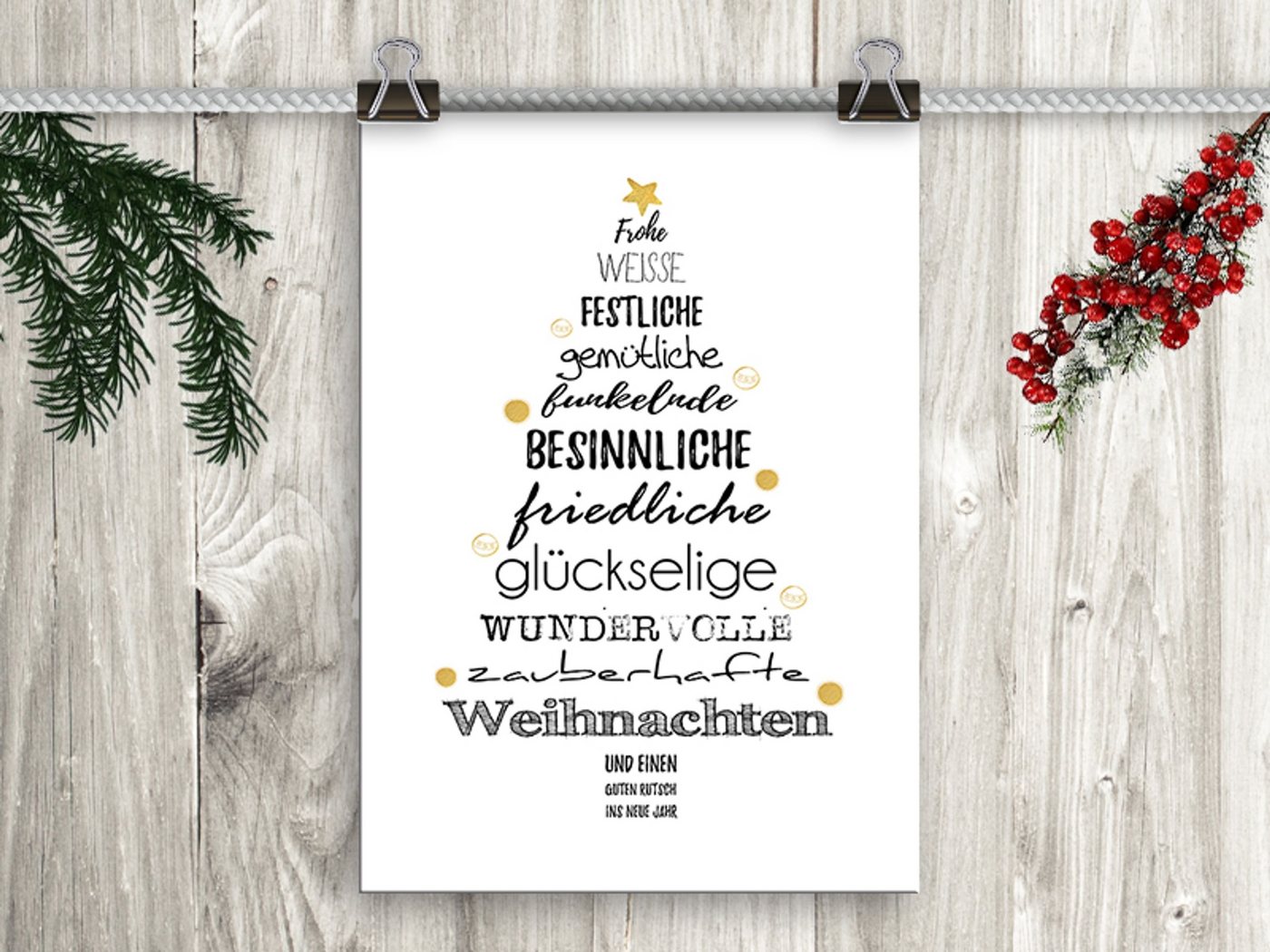 artissimo Poster Poster mit Spruch DinA4 Sprüche Text Weinachten X-Mas Weihnachtsdeko, Zitate und Sprüche: Weihnachten von artissimo