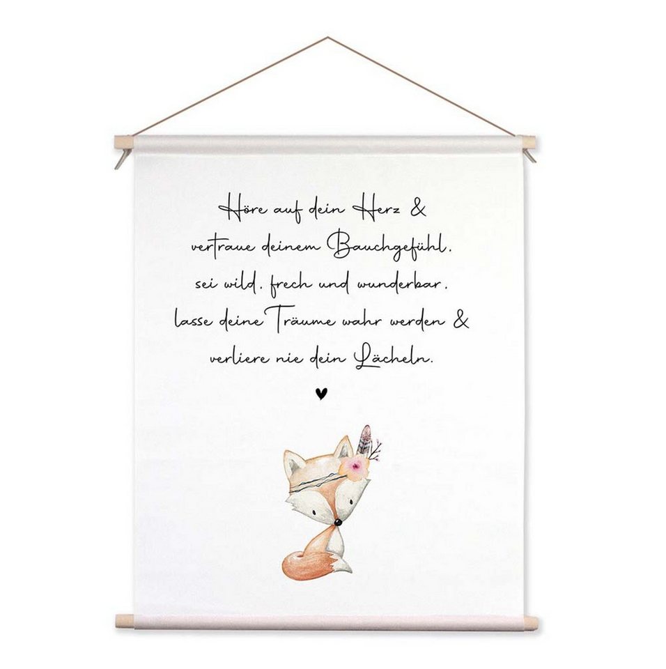 artissimo Poster Textil-Poster 40x50cm Bild mit Spruch Kinderzimmer Babyzimmer Fuchs, Kinderposter: Segenswünsche artissimo Poster Textil-Poster 40x50cm Bild mit Spruch Kinderzimmer Babyzimmer Fuchs, Kinderposter: Segenswünsche von artissimo