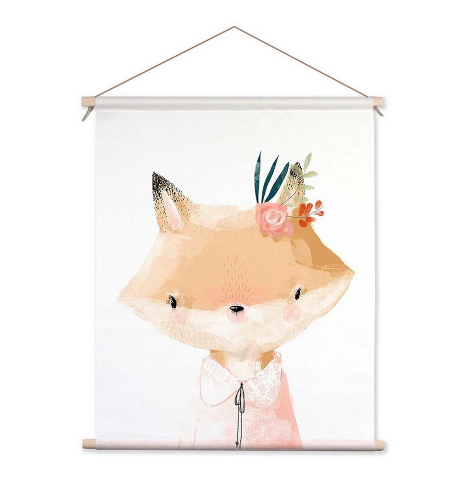 artissimo Poster Textil-Poster 40x50cm Bild Wandteppich Kinderzimmer Babyzimmer Fuchs, Kinderbild: Tierbabys I artissimo Poster Textil-Poster 40x50cm Bild Wandteppich Kinderzimmer Babyzimmer Fuchs, Kinderbild: Tierbabys I von artissimo
