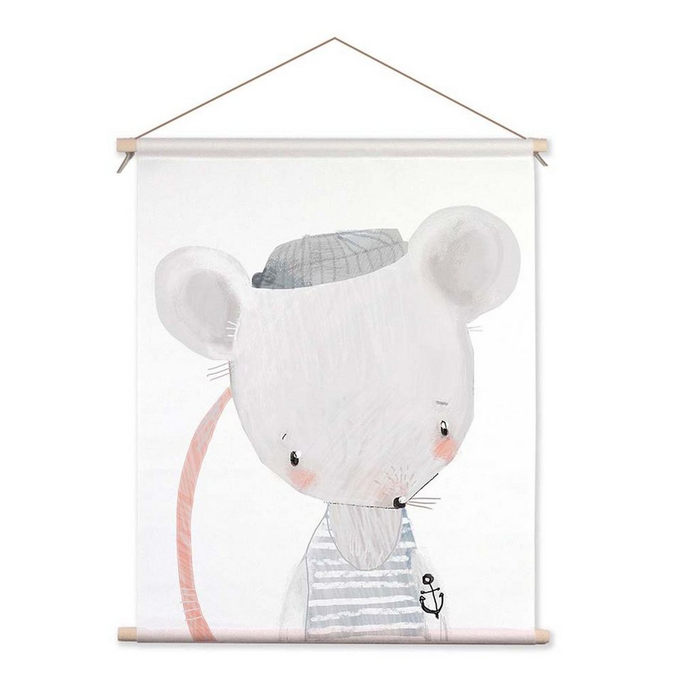 artissimo Poster Textil-Poster 40x50cm Wandteppich Bild Kinderzimmer Babyzimmer Maus, Kinderbild: Tierbabys III artissimo Poster Textil-Poster 40x50cm Wandteppich Bild Kinderzimmer Babyzimmer Maus, Kinderbild: Tierbabys III von artissimo