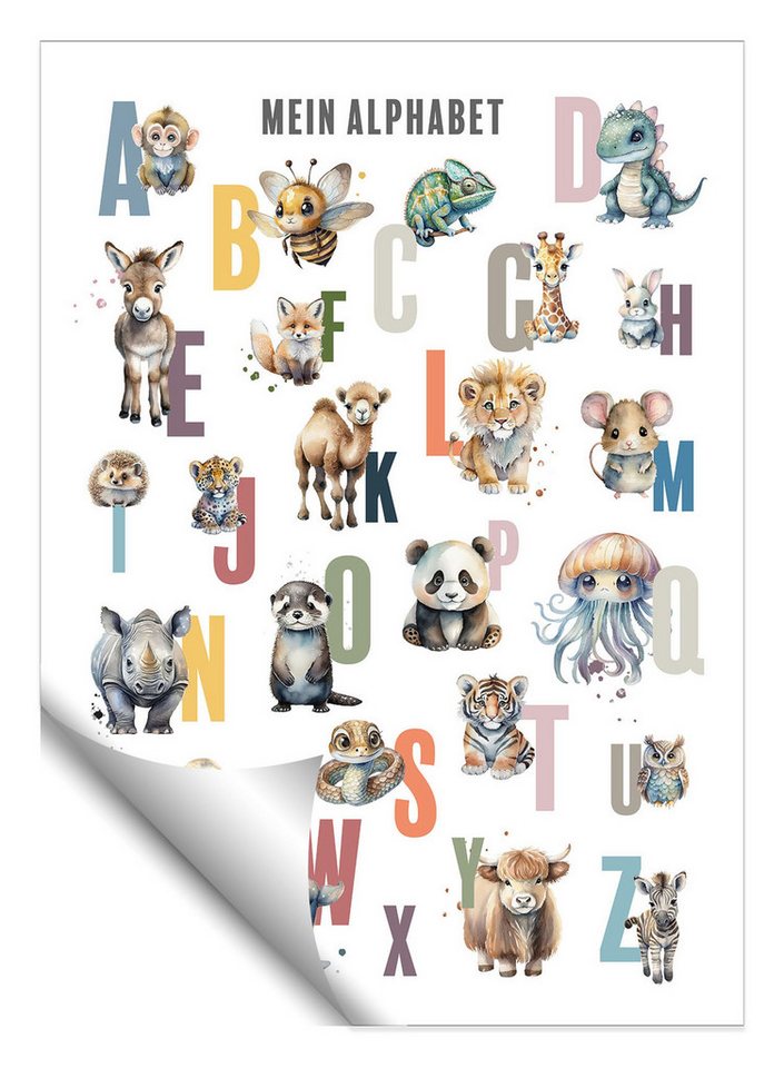 artissimo Poster artissimo Kinder-Poster 50x70cm Kinderzimmer Tiere Buchstaben ABC, XXL Lern-Poster: Mein Alphabet - deutsch von artissimo