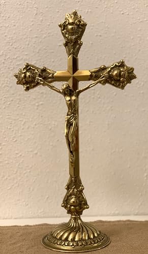 artissimo Stehkreuz, Jesuskreuz, Kruzifix Messing Gold 37 x21 cm Standkreuz Jesus am Kreuz Heilige Jesus 1216 von artissimo