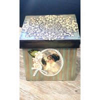 Handgemachte Decoupage Vintage Holz Schmuckschatulle von artlighty