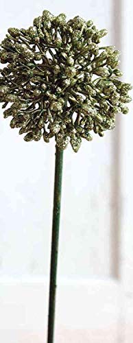 artplants.de Allium Kunstblume Hella, Glitzer, grün-Gold, 45cm - Zierlauch Künstlich/Kunst Allium von artplants