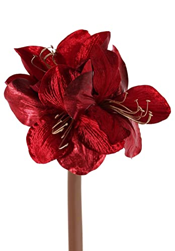 artplants.de Amaryllis künstlich Kirsty, rot, 70cm, Ø9cm - Amaryllis Kunstblume von artplants