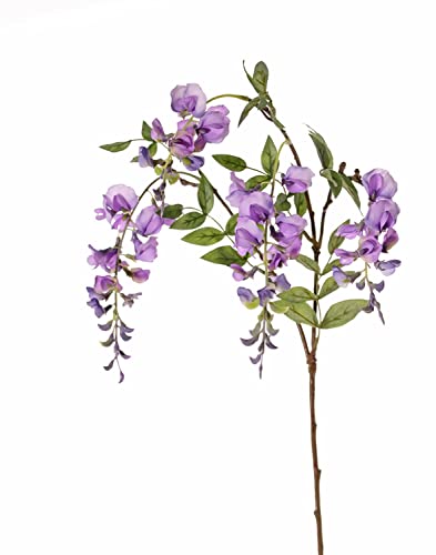 artplants.de Blauregen Kunstzweig SOULA mit Blüten, lila, 80cm - Künstlicher Blauregen Zweig von artplants