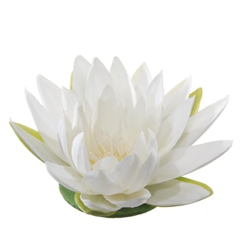 artplants.de Deko Blüte Lotusblüte SUADO, schwimmend, weiß, 6cm, Ø15cm - Kunstblumen von artplants