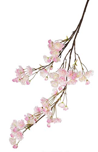 artplants.de Deko Zweig Japanische Blütenkirsche Djuna, 40 Blüten, rosa, 135cm - Künstlicher Kirschblütenzweig - Deko Zweig Frühling von artplants
