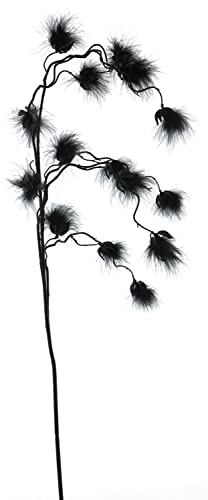 artplants.de Deko Zweig Wollgras ZICAN mit Rispen, schwarz, 105 cm - Rispengras künstlich von artplants