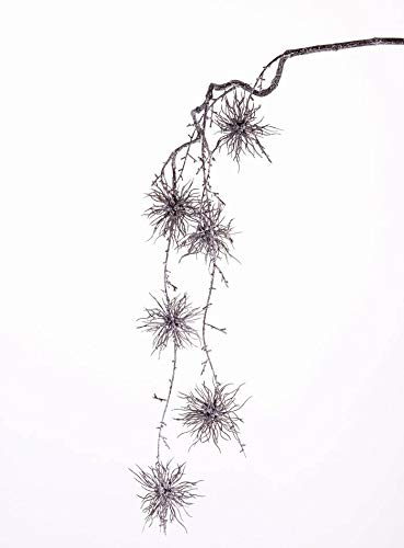 artplants.de Deko Zweig Zaubernuss Zweig Zendaya mit Blüten, gefroren, braun, 110cm - Kunstblume Hamamelis von artplants