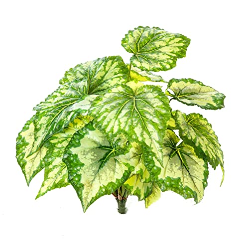 artplants.de Künstliche Blattbegonie BEVEN auf Steckstab, grün-gelb, 35cm - Grünpflanze künstlich von artplants