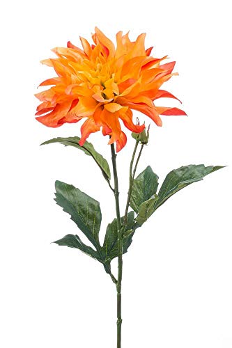 artplants.de Künstliche Blume Dahlie Cinthia, orange, 60cm - Textilblume Dahlia von artplants.de