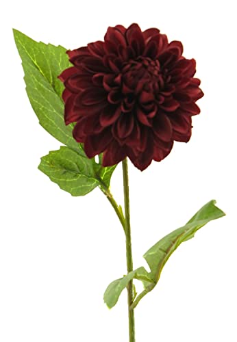 artplants.de Künstliche Blume Dahlie WANRU, Burgunderrot, 50 cm - Künstlicher Blumenzweig von artplants