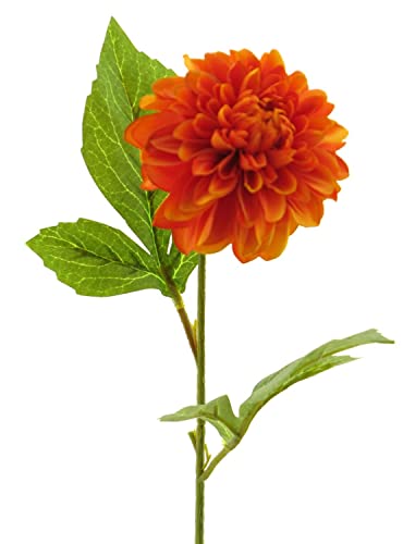 artplants.de Künstliche Blume Dahlie WANRU, orange, 50 cm - Künstlicher Blumenzweig von artplants