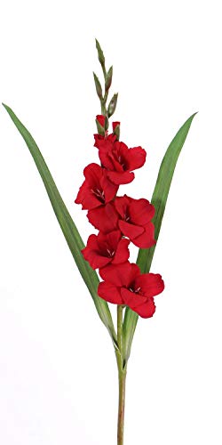 artplants.de Künstliche Blume Gladiole ELEA, rot, 85cm, Ø 3-10cm von artplants