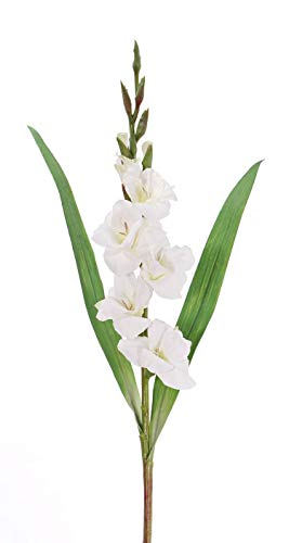 artplants.de Künstliche Blume Gladiole ELEA, weiß, 85cm, Ø 3-10cm von artplants