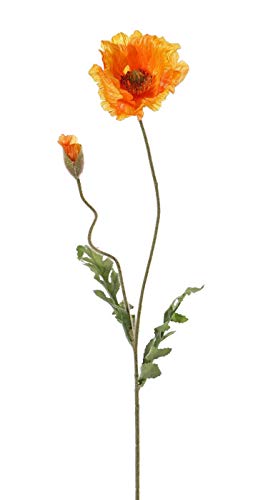 artplants.de Künstliche Blume Mohnblume LIENTJE, orange, 65cm, Ø 12cm von artplants