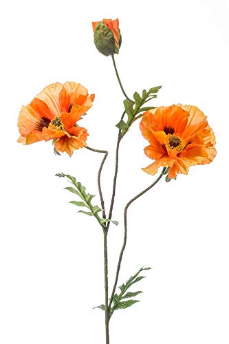 artplants.de Künstliche Blume Mohnblume Lopez, orange, 90cm - Deko Mohnblume von artplants