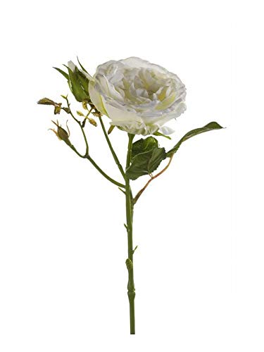 artplants.de Künstliche Blume Rose CESCA, Creme, 40cm - Textilblume Rose von artplants
