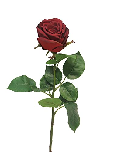 artplants.de Künstliche Blume Rose JIANHUA, dunkelrot, 70 cm - Künstliche Stielblume von artplants