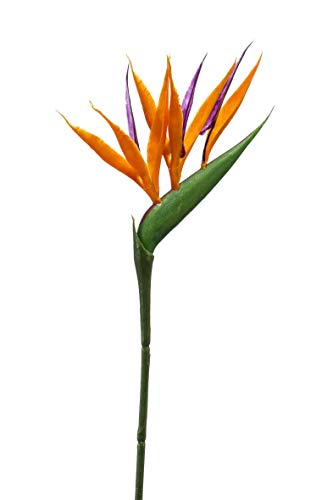 artplants.de Künstliche Blume Strelitzie ZETKIN, orange - violett, 65cm - Kunst Paradiesvogelblume von artplants