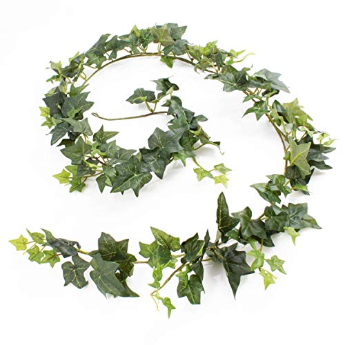 artplants.de Künstliche Efeu Girlande Elena, 171 Blätter, grün, 180cm - Efeu künstlich - Efeu Dekoration von artplants