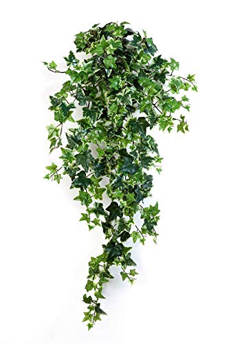artplants.de Künstliche Efeu Ranke Luka, 356 Blätter, weiß - grün, 90cm - Kunst Efeu - Efeu künstlich von artplants